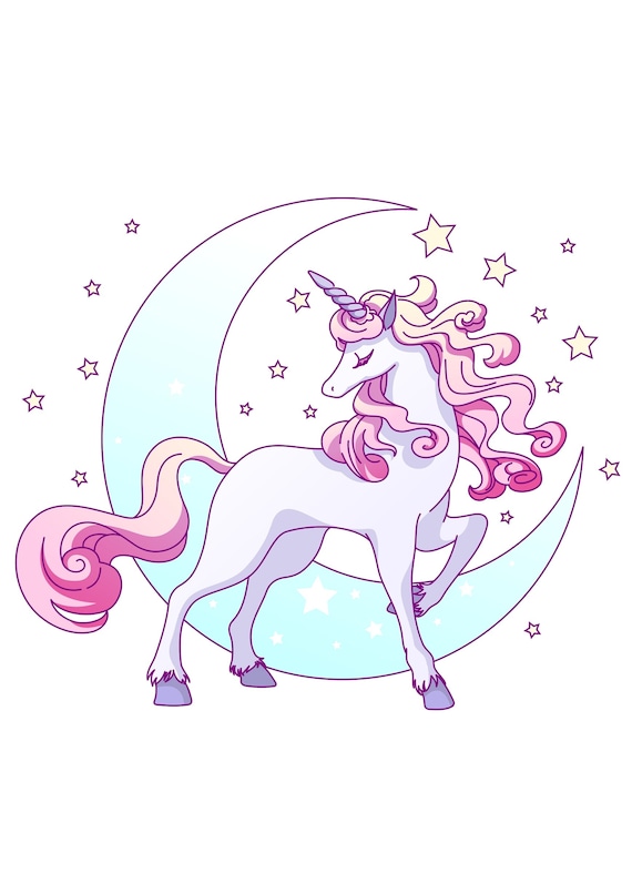Download Unicorn Moon Unicorn Svg Unicorn Printable Unicorn Png Etsy