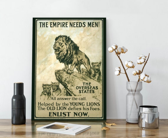 Vintage British Empire Lions Head Pictures Advertising Poster Print A3//A4