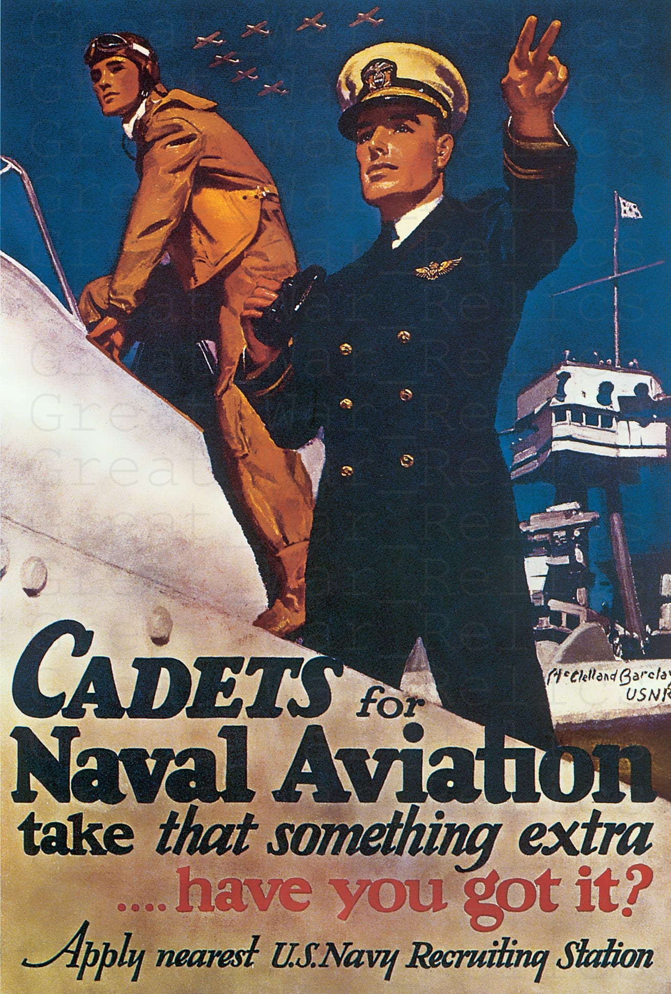 WW2 Navy Propaganda Poster US Cadets Naval Aviation Etsy