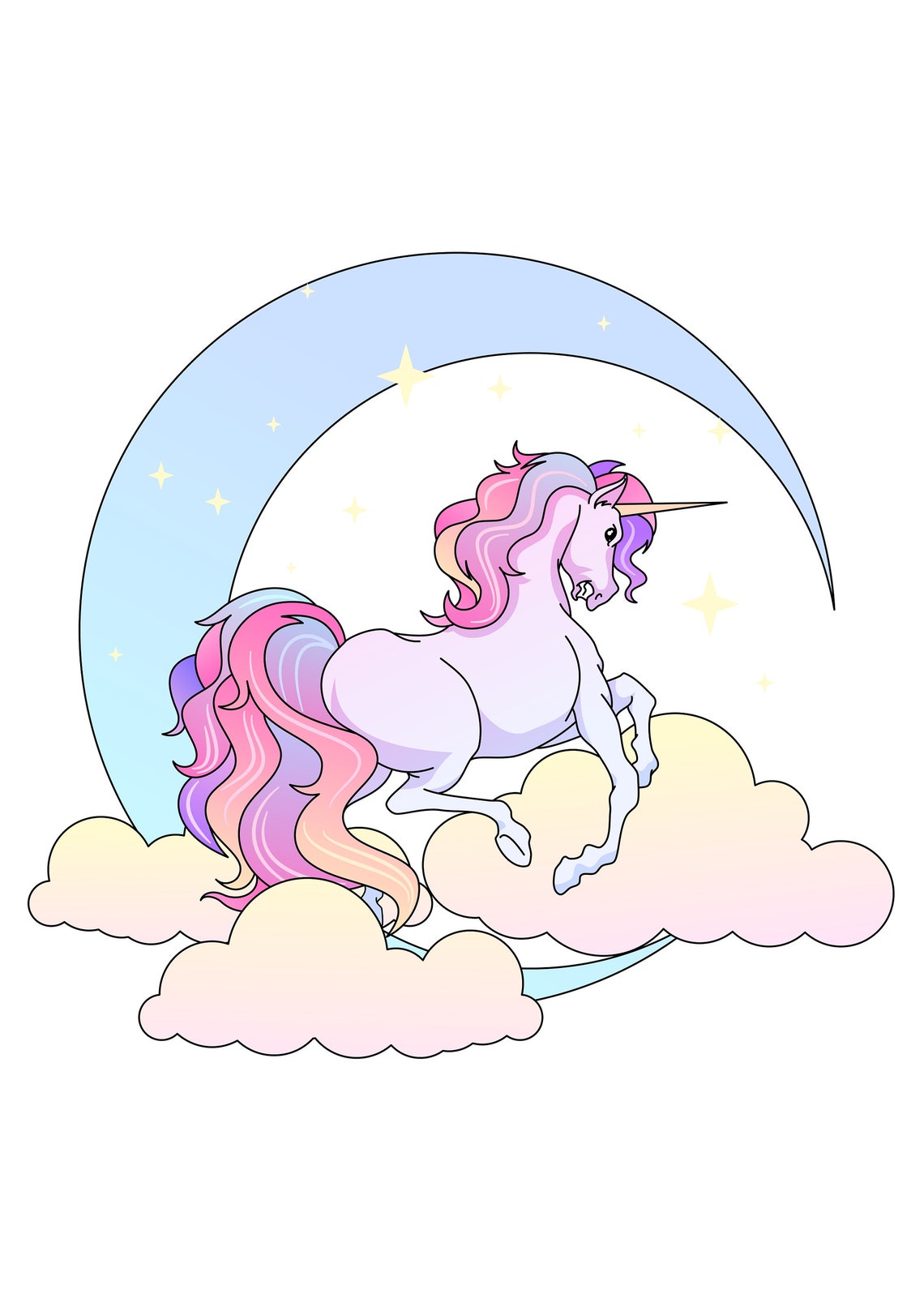 Unicorn Moon unicorn svg unicorn unicorn png instant | Etsy