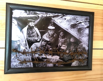 WW1 Original German Barbed Wire Display | Wall Hanging or Desktop | WWI Collectible Gift