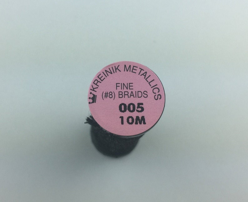 Black 005 Kreinik Metallics #8 Fine Braid 10 meters 1 spool