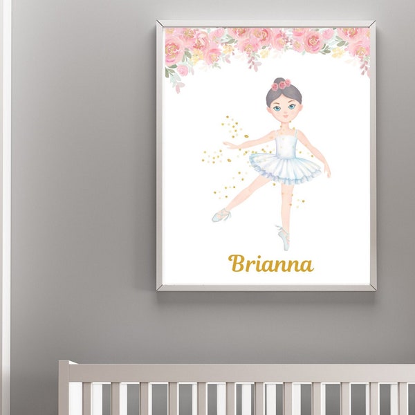 Ballerina print - Ballerina nursery wall decor - Fairy Ballerina - Girl room art - Gift for Ballerina - Ballerina wall art