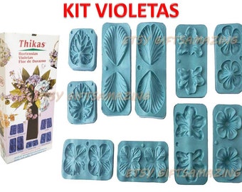 Moldes 3D para Flores Kit Violetas Hortencias Molde de Plástico para Espuma Eva Foamy Foami Craft Moldes de Flores Foamy Termoformas MODELO VIOLETAS