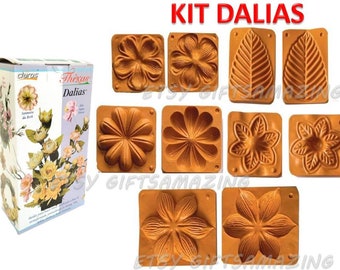 Moldes 3D para Flores Kit Dalias Molde de Plástico para Espuma Eva Foamy Foami Fomy Craft Moldes de Flores Foamy Termoformas MODELO DALIAS