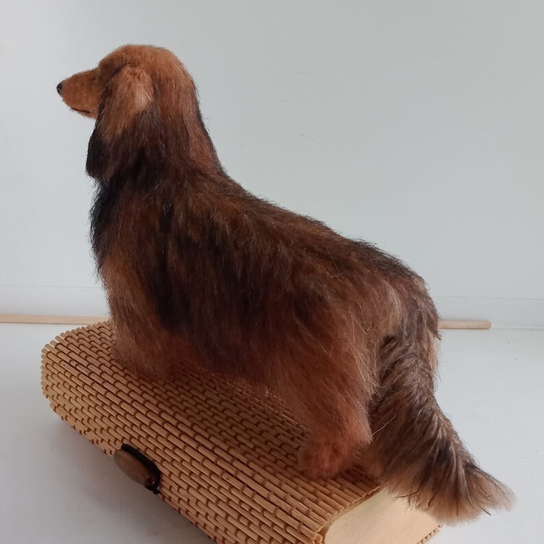 Custom crochet miniature long-haired Dachshund plush realistic | Etsy