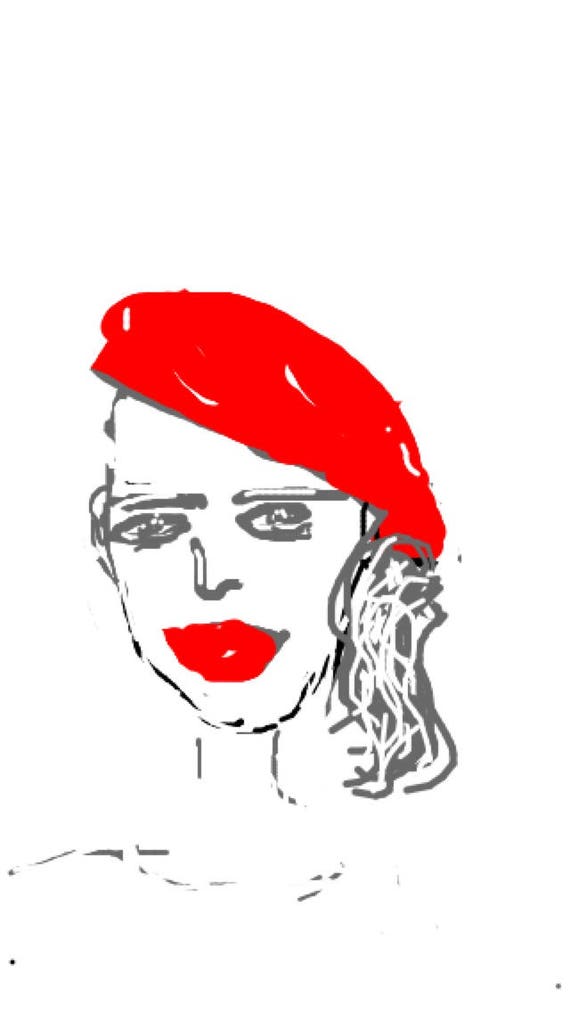 Strawberry Beret - Minimalist Fine Art Print.