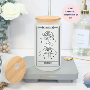 Lover Album inspired tarot card Iced coffee cup, Perfect gift for the swiftie in your life, lover eras tour merch