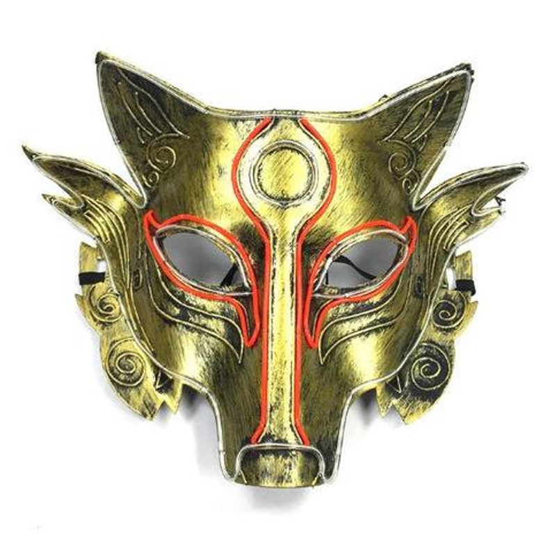 Kitsune Neon Glow Mask Etsy