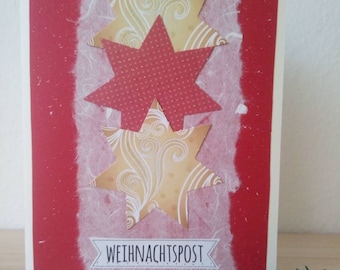 Weihnachtskarte Unikat HandMade Papier Geschenk