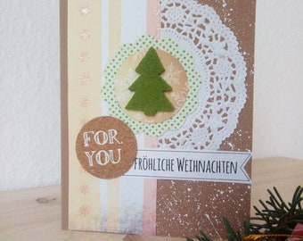 Weihnachtskarte Unikat HandMade Geschenk Papier