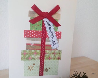 Weihnachtskarte Unikat HandMade Papier Geschenk