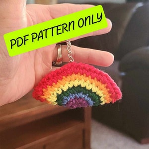 Crochet Rainbow Keychain - (PATTERN ONLY)