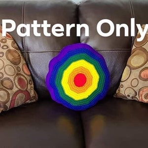 Crochet Rainbow Burst Pillow and Purse - Pride Pillow and Purse - PATTERN ONLY