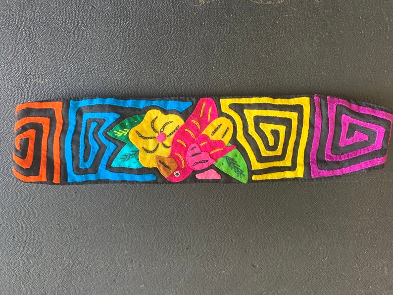 Panamanian Mola Headband Hand Sewn Guna Women Adult Mola Panamanian Guna Accessory Genuine Handmade Mola Headbands Handmade Headband
