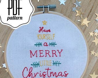 PDF Pattern: Christmas Embroidery Pattern - Digital Download - Instant Download - Christmas Embroidery  - Tree Decoration Embroidery