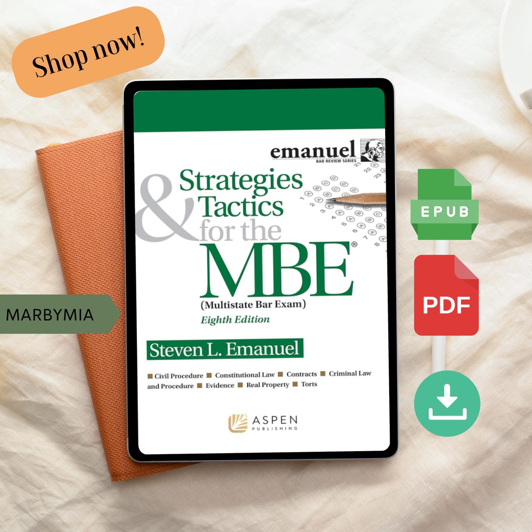 Strategies & Tactics for the MBE (emanuel Bar Review) 8th Edition - Etsy