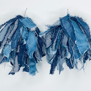 Denim Puff Earrings