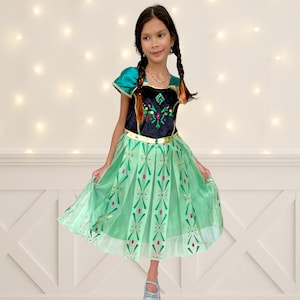 Vestido de princesa Elsa hermana Anna vestido Vestido de princesa Frozen Vestido de Halloween para niñas Disfraz de Anna Frozen para disfrazarse Vestido de princesa para niñas