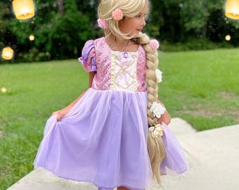 Rapunzel dress for girls Tangled dress Princess pink purple dress Rapunzel Halloween costume Rapunzel toddler dress