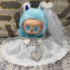 Labubu clothes bridal dress for Labubu White Halloween costume for Labubu Labubu white dress