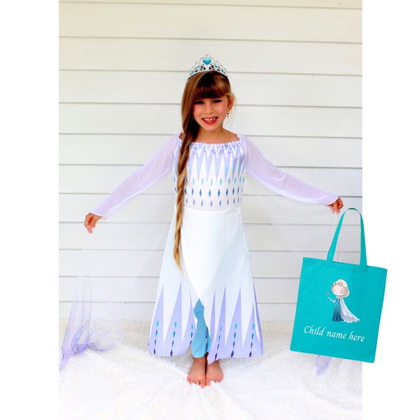 Frozen 2 costume, Frozen 2 outfit, Frozen 2 Elsa costume, Elsa PERSONALIZED GIFT SET,  Princess gift set for girls , Gift for girls