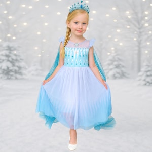 Elsa Dress for Girls Frozen Princess Costume Snow Queen Dress with Cape Toddler Dress Up Elsa dress for girls toddler princess costume