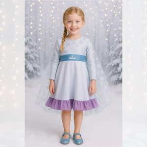 Prinsessenjurk voor meisjes Elsa-jurk voor meisjes Frozen prinsessenjurk Elsa-jurk Katoenen Elsa-jurk