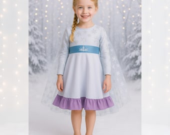 Princess dress for girls Elsa dress for girls  Frozen Princess dress Elsa dress up Elsa cotton dress