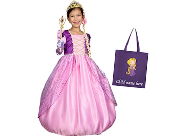 Rapunzel dress, Rapunzel gift set with dress & accessories, Rapunzel Birthday dress, PERSONALIZED GIFT SET , Gift for girls
