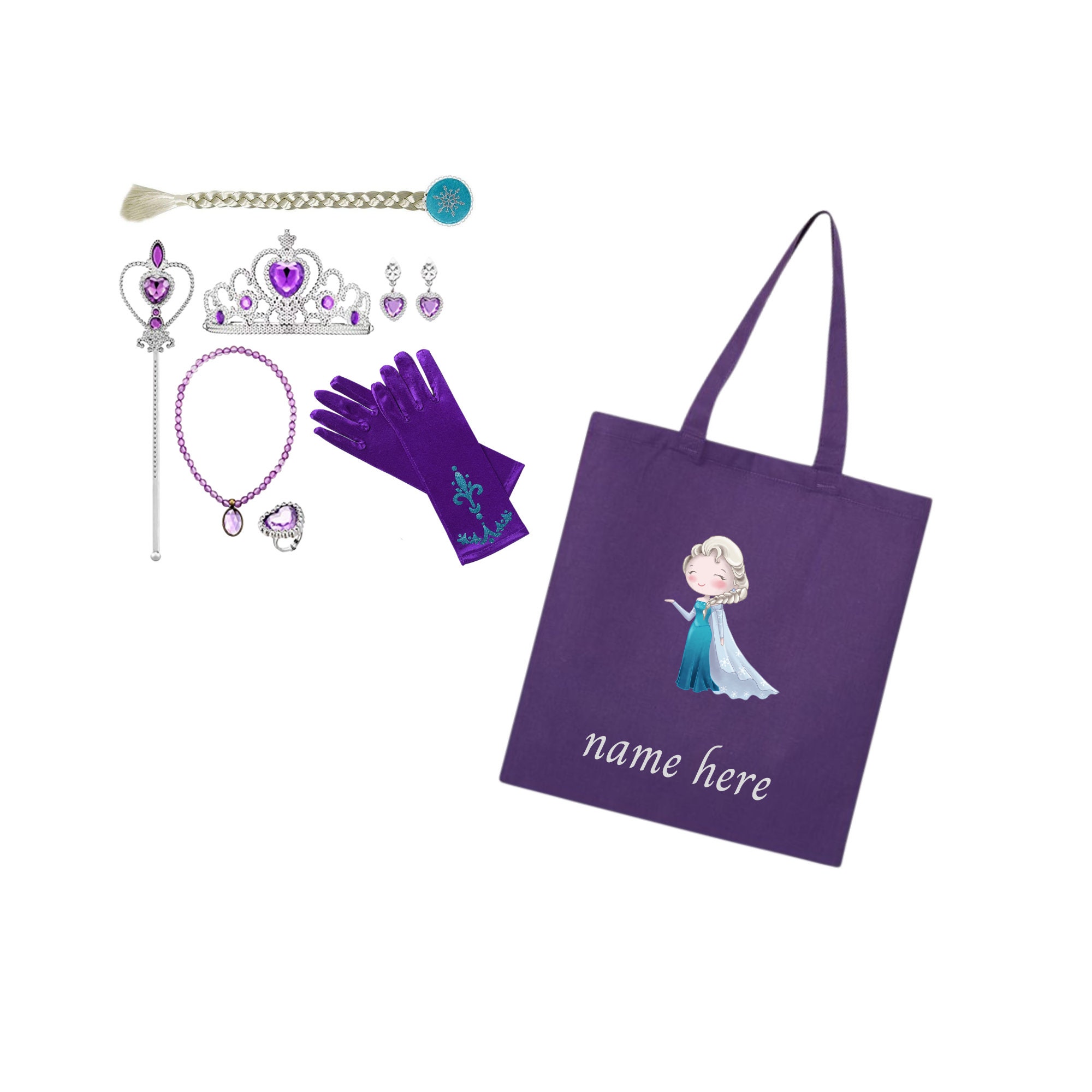 Elsa Frozen Purple Dress PERSONALIZED GIFT SET. Frozen Elsa Dress Accessories Queen Elsa Frozen Costume for Dress Up. Christmas Gift. Etsy