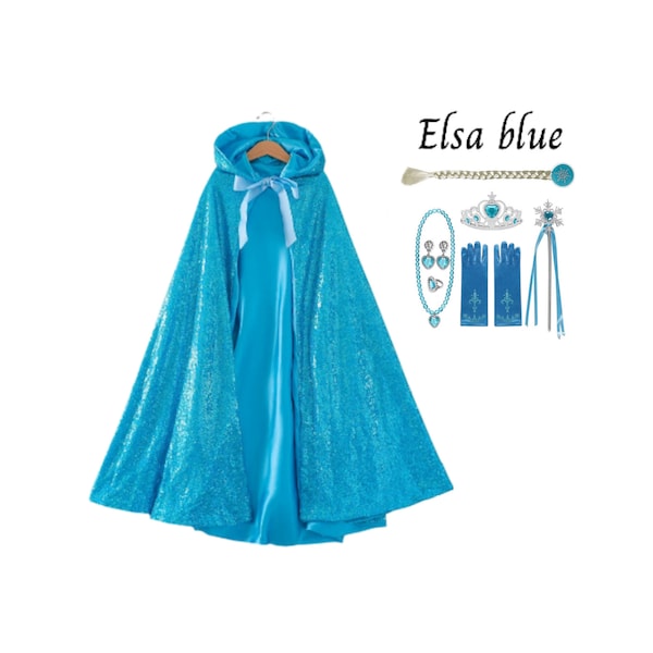 Princess Cloak, Hooded Cape Cloak, Princess gift set, Elsa Cloak, Ariel Cloak, Rapunzel Cloak + Accessories Gift for girls