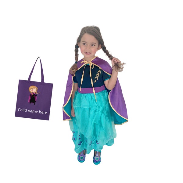 Anna Frozen 2 dress, Princess Anna Frozen dress up, Anna Frozen Dress + Accessories, Frozen Anna Personalized Gift Set. , Gift for girls