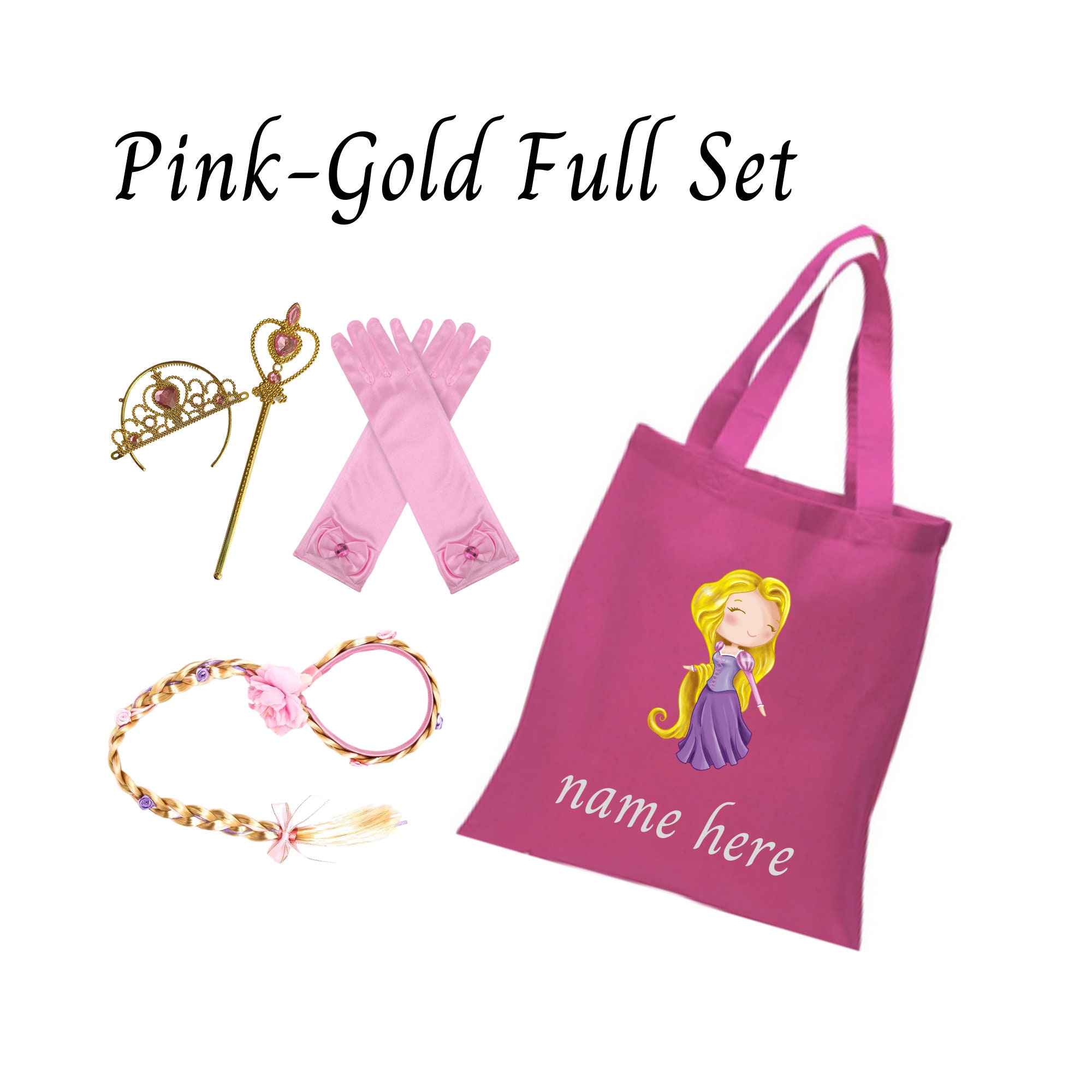 Princess Rapunzel Tangled Accessory Set Personalized Tote Bag Princess Rapunzel Tangled Gift Set Gift for girls Etsy