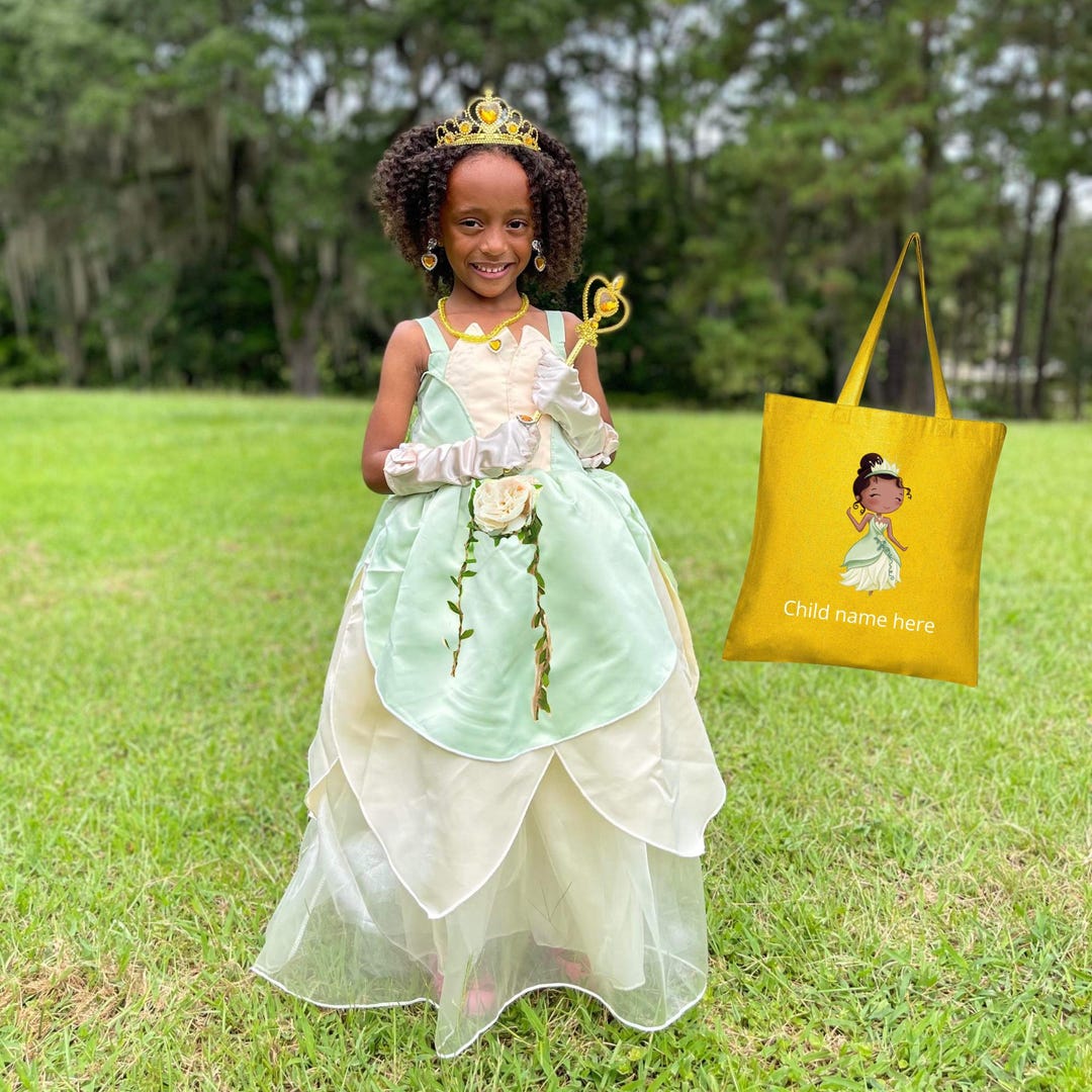 Tiana PERSONALIZED GIFT SET Tiana Dress Accessories Princess Tiana and  the Frog Costume Princess Tiana Costume for Dress - Main Image