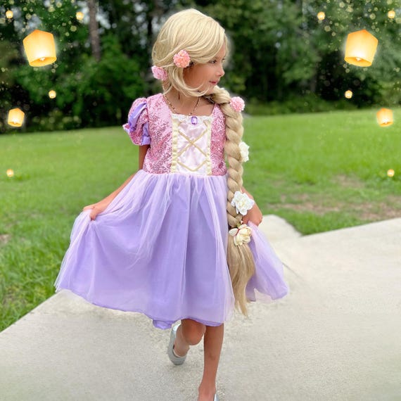 Rapunzel Dress for Girls Tangled Dress Princess Pink Purple Dress Rapunzel Halloween Costume Rapunzel Toddler Dress