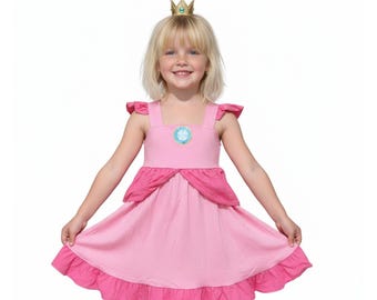 Princess Peach dress Princess Peach toddler cotton dress
