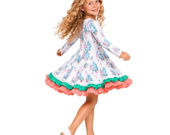 Nutcracker girls dress, Christmas dress, bailarina nutcracker twirl dress