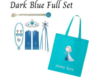 Elsa Frozen Accessories with Personalized Tote Bag, Princess Elsa Frozen Gift Set , Gift for girls