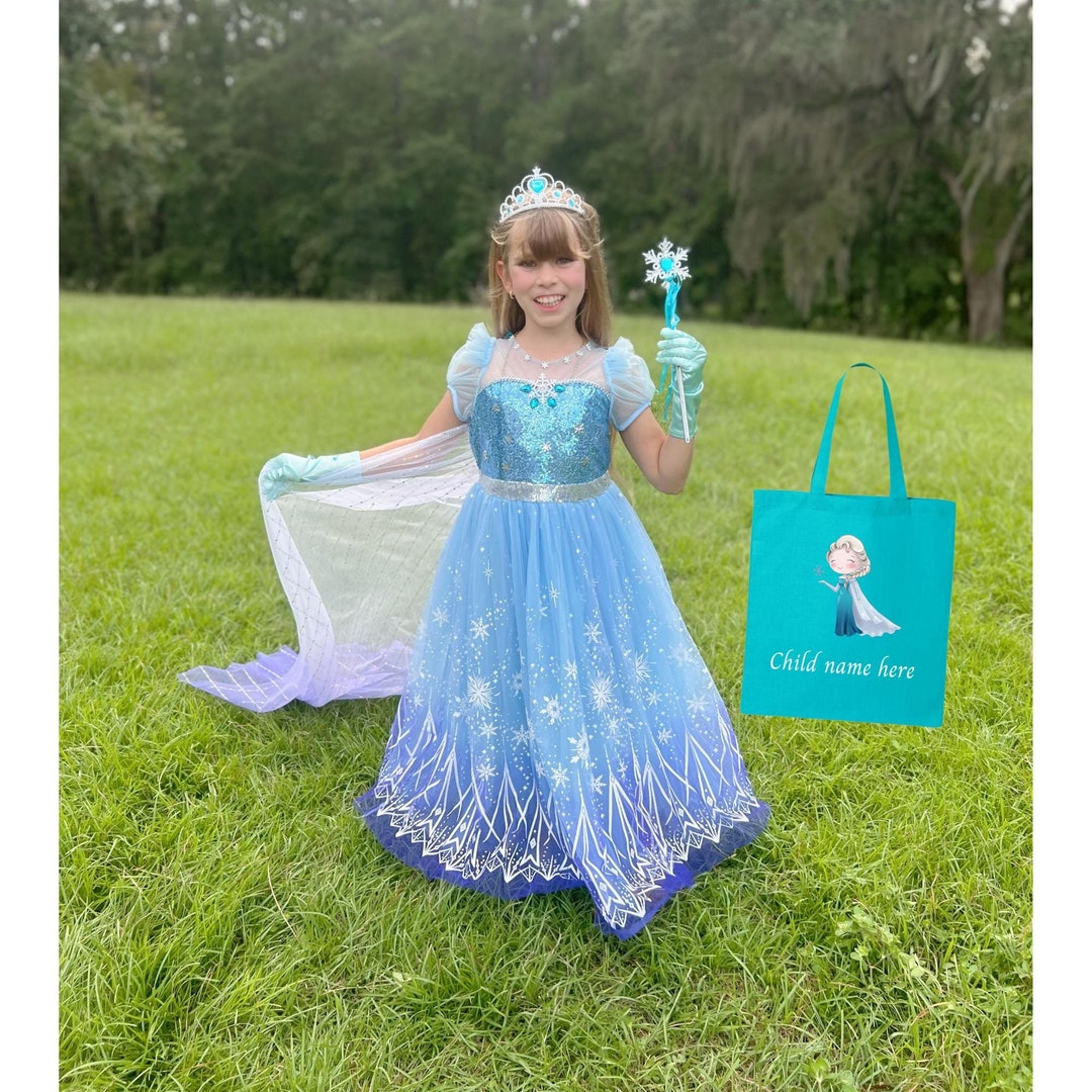 Deluxe Elsa Dress PERSONALIZED GIFT SET. Halloween Costume. Frozen Elsa Dress Accessories Ice Queen Elsa Frozen Costume for Dress Up Etsy