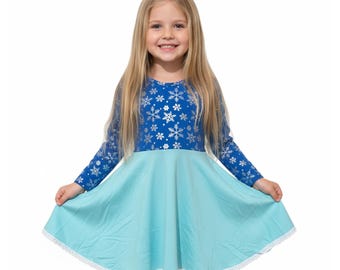 Vestido de Elsa de Frozen, disfraz de la Reina de Hielo, regalo de Navidad para niñas
