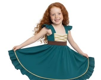 Brave Merida inspired dress Princess cotton dress Princess costume dress up