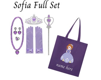 Princess Sofia the First Accessories with Personalized Tote Bag, Princess Sofia the First Gift Set, Sofia the 1st , Gift for girls