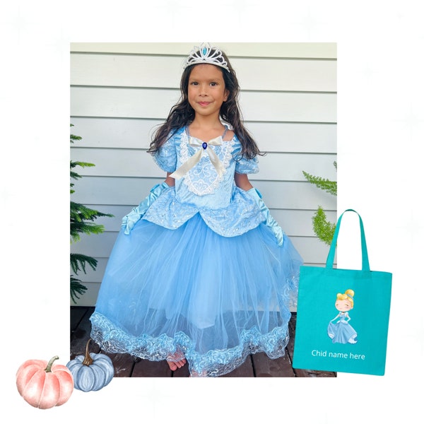 Cinderella dress, Cinderella dress for girls, Cinderella birthday dress, Cinderella Princess dress, PERSONALIZED GIFT SET , Gift for girls