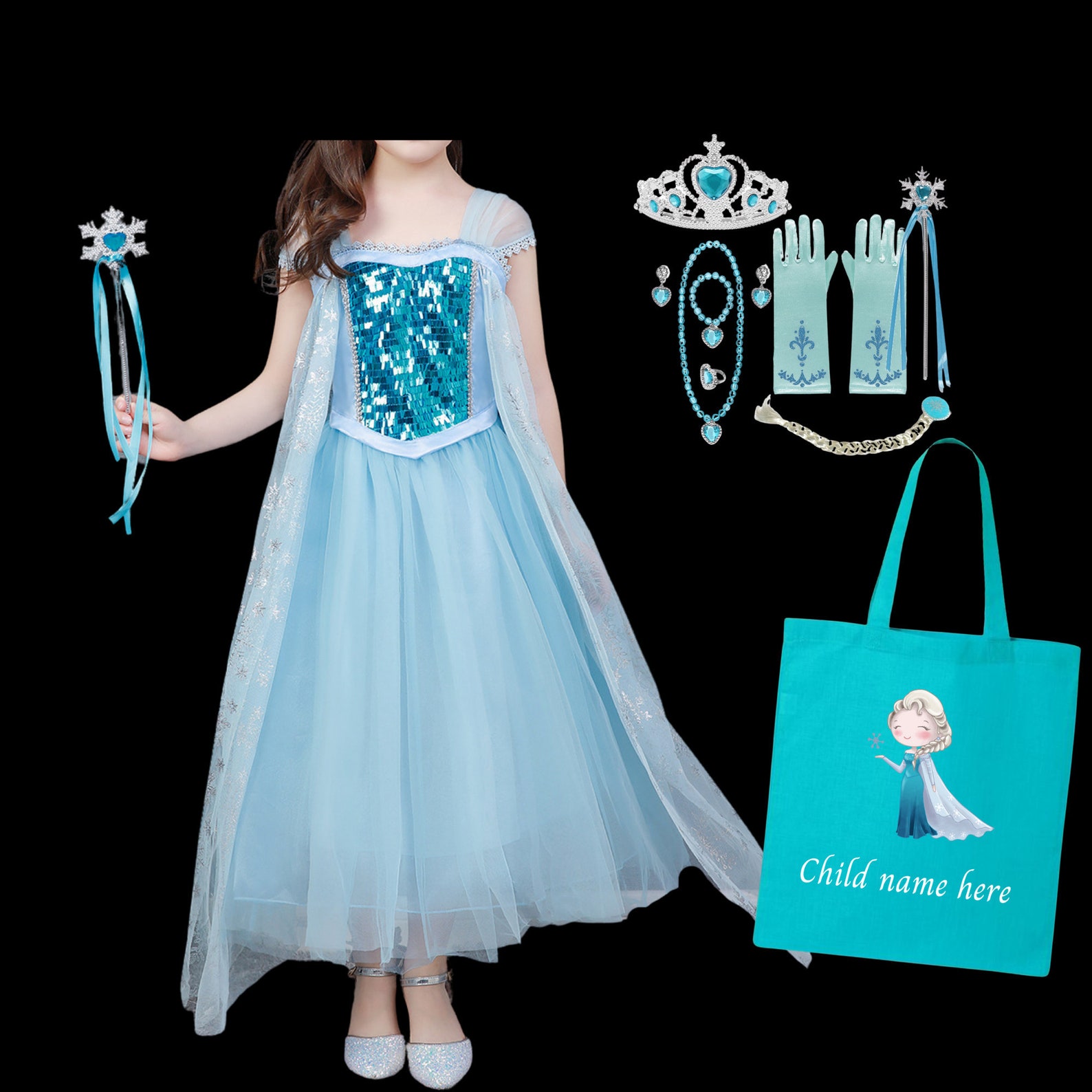 Elsa Dress Elsa Birthday Dress Frozen Dress Elsa Gift Set Etsy