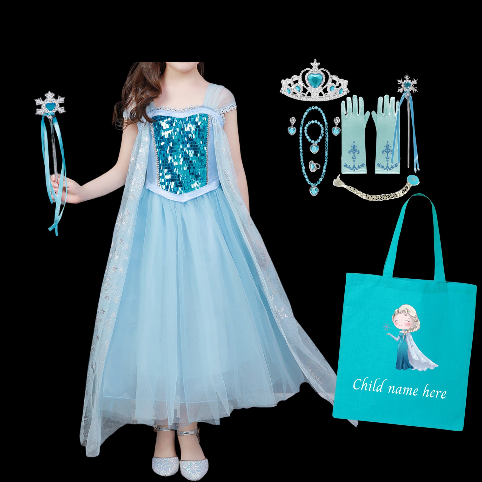 Elsa dress Elsa birthday dress Frozen dress Elsa gift set Etsy