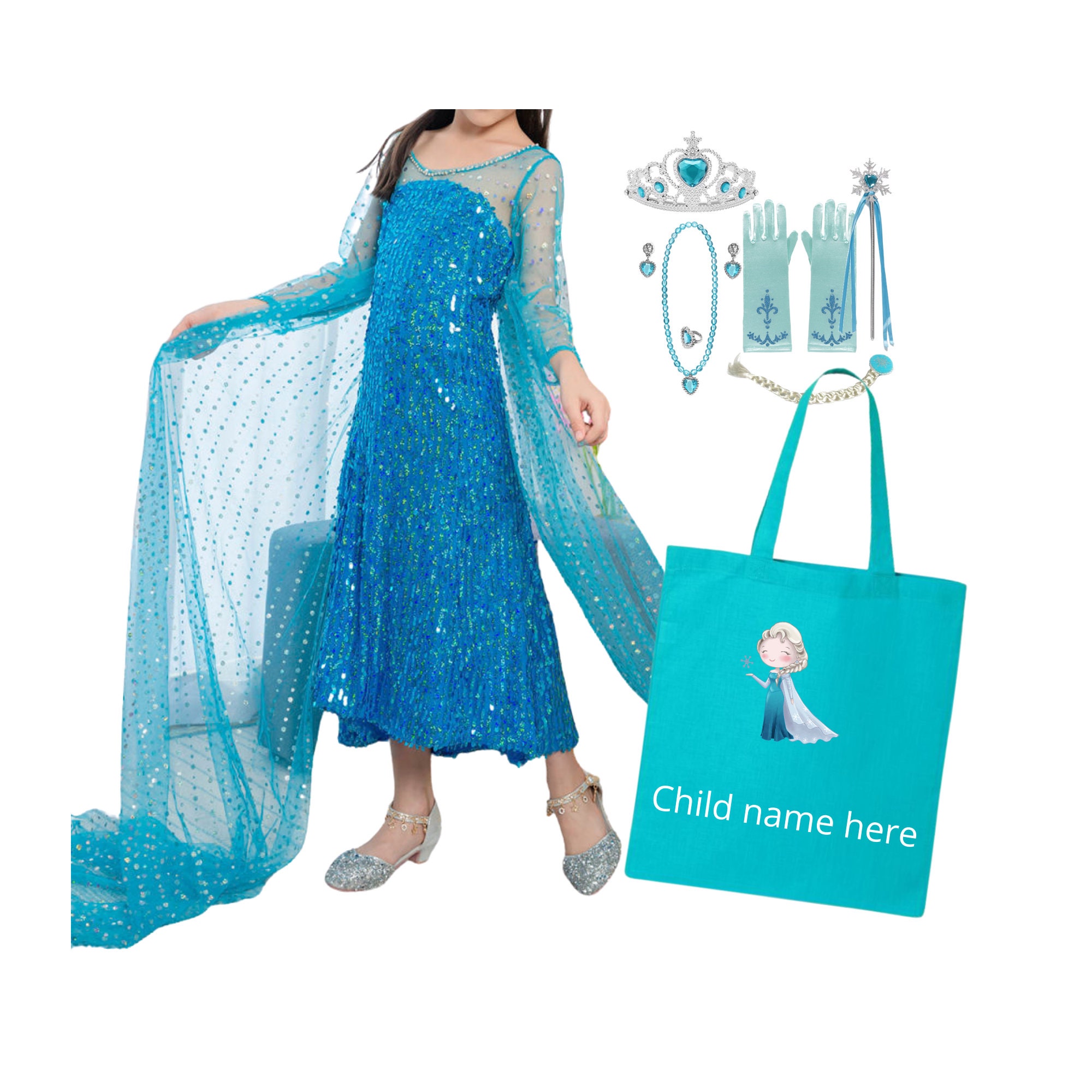 Elsa dress Elsa costume Frozen dress up Ice Queen dress Etsy