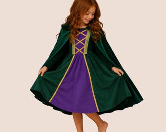 Hocus Pocus Winnie Sanderson sisters witch Halloween dress costume for girls Winnifred costume