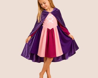 Hocus Pocus Sarah Sanderson sisters witch Halloween dress costume for girls