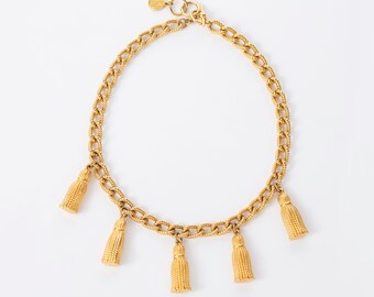 ANNE KLEIN Gold Vintage Adjustable Tassel Necklace